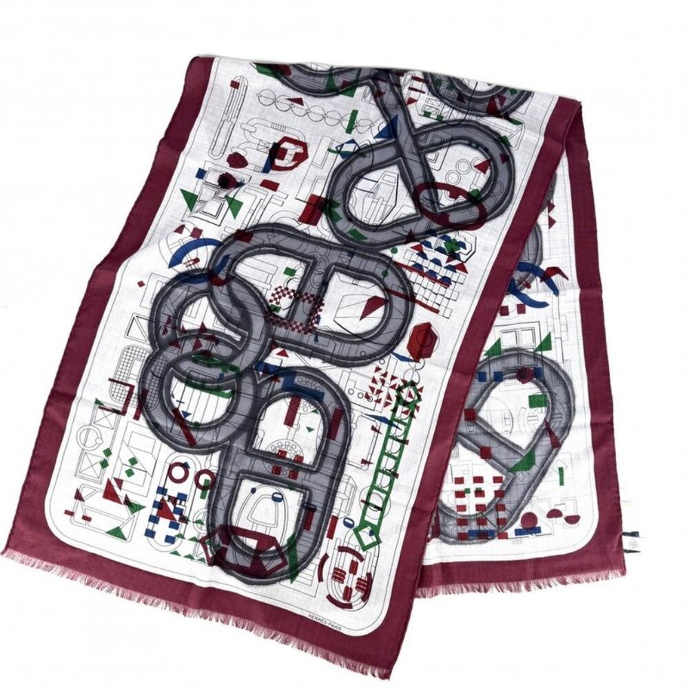 Hermes Scarf Rectangular Prime Shawl Cashmere Sil… - image 3